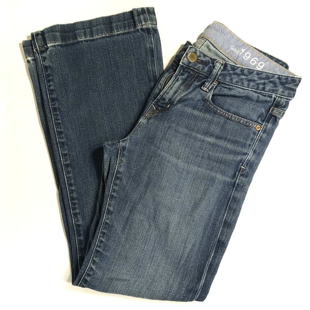 Gap 1969 Size 26/2a "Long & Lean" Flared "Medium Tint" Jeans